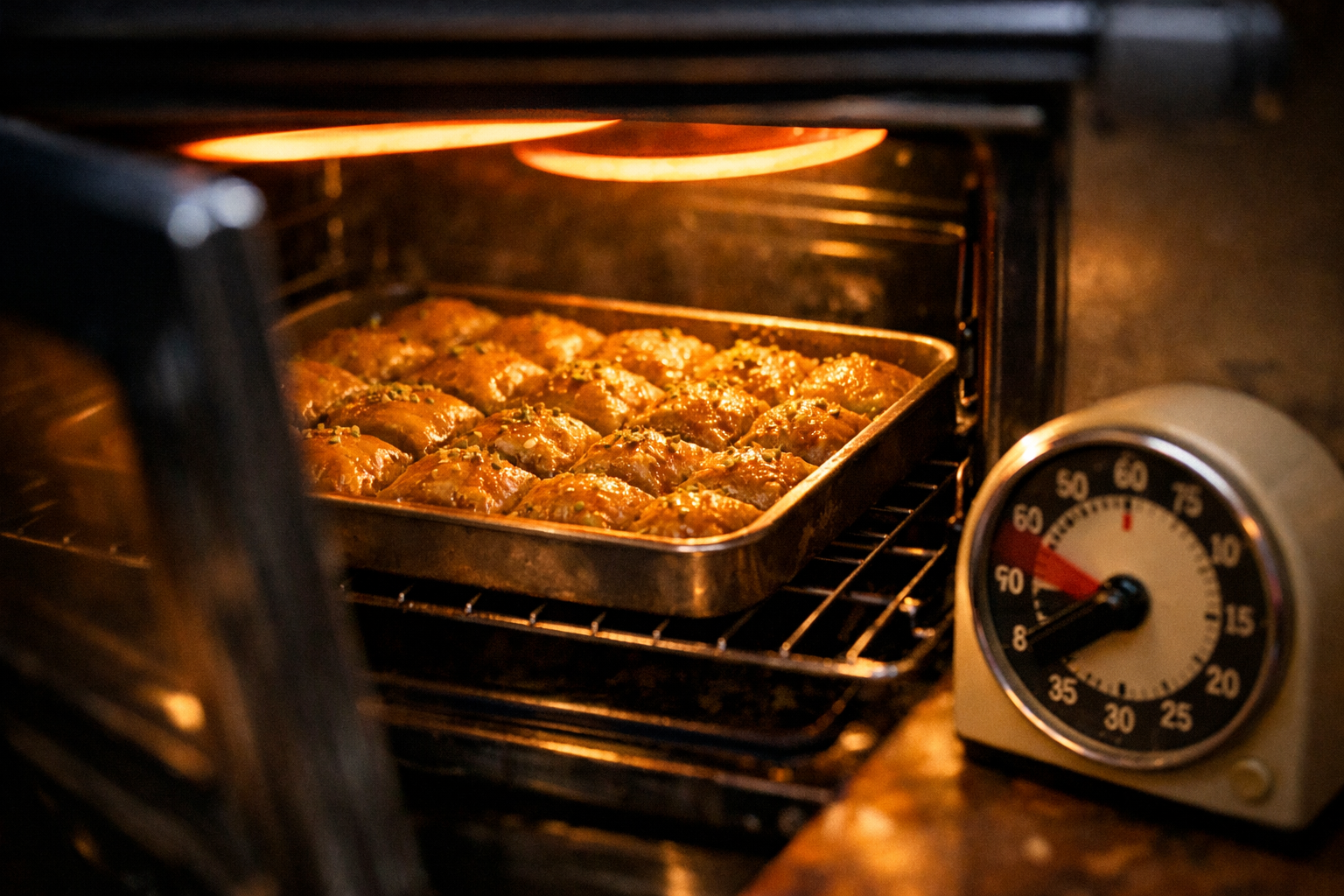 Fırında pişen baklava