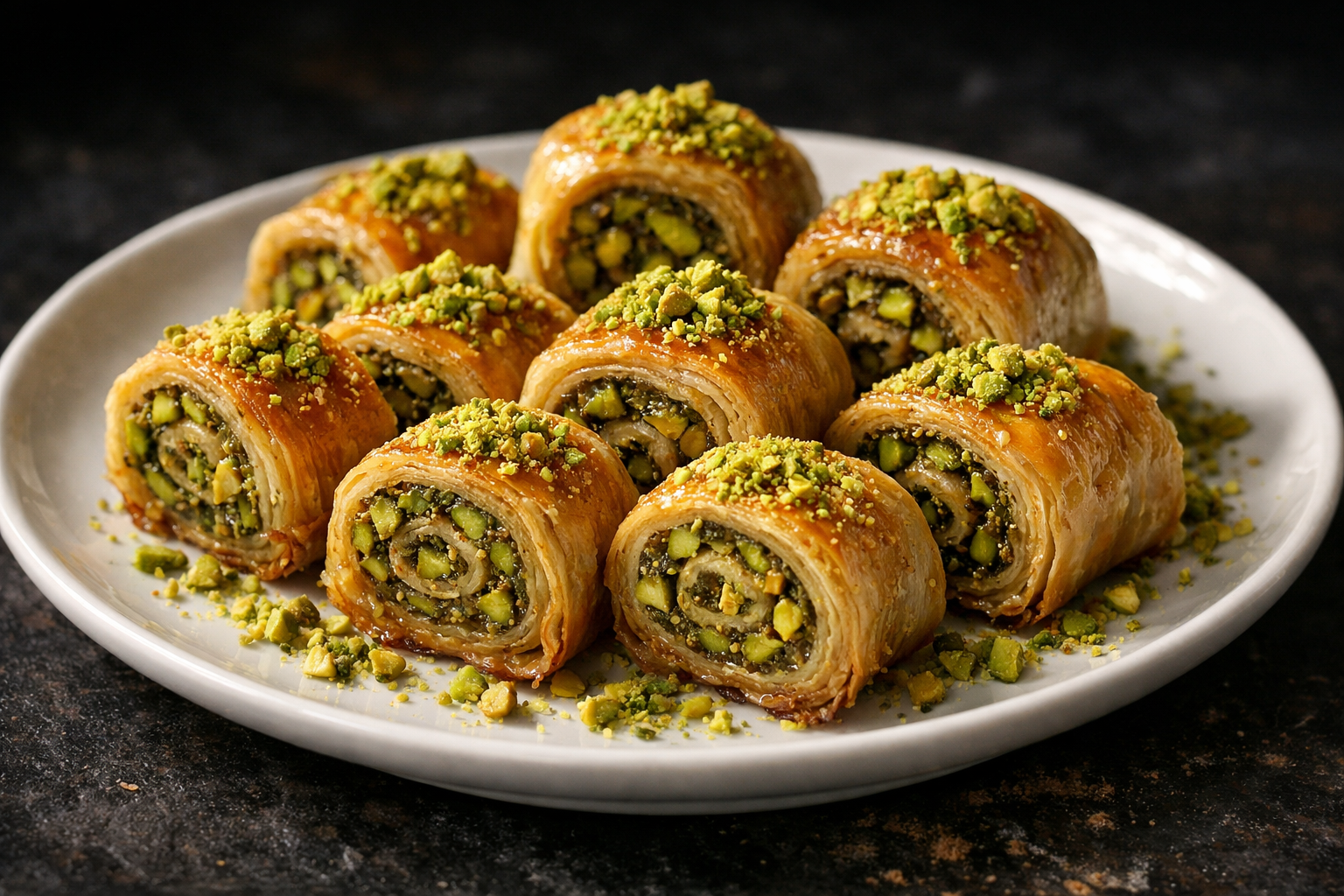 Sarma baklava rulo dilimleri