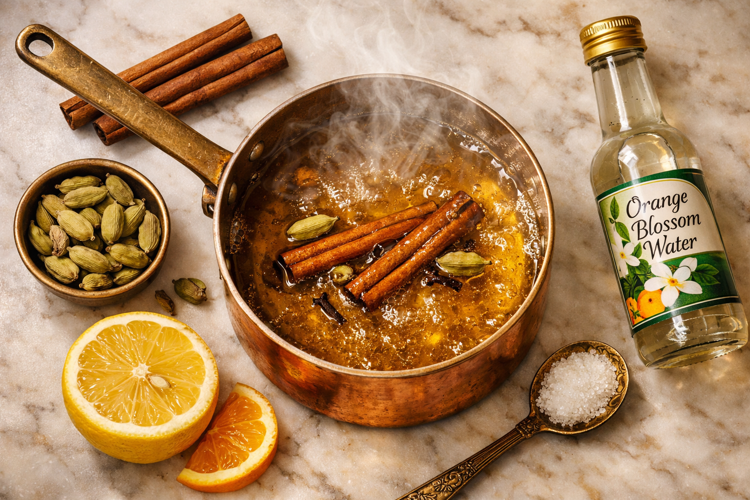 Baklava şerbeti hazırlığı